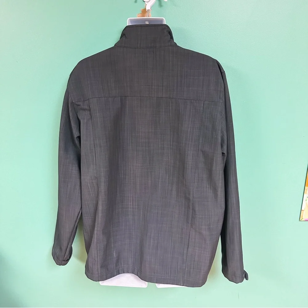 Eddie Bauer Gray Shaded Crosshatch Soft Shell Jacket Mens Size XL